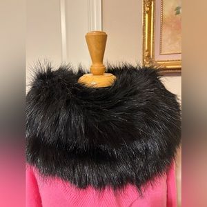 Black Faux Fur Circle Scarf